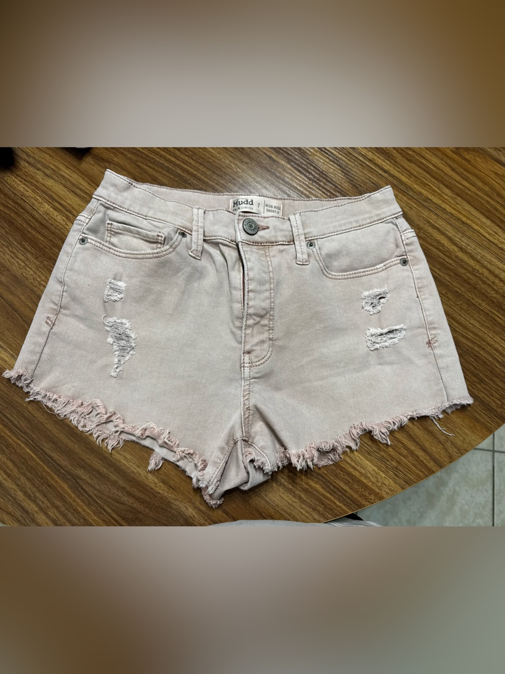 Light Pink Jean Shorts